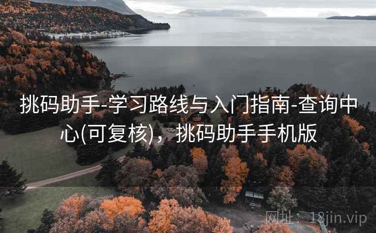 挑码助手-学习路线与入门指南-查询中心(可复核)，挑码助手手机版